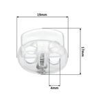 透明雙孔圓形豬鼻扣 束扣 豬鼻扣 彈簧扣 調節扣 鬆緊調節 帽繩調節扣 鬆緊鈕扣 止滑扣 手作材料 塑膠彈簧扣 透明, , large