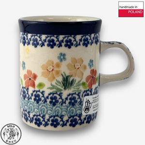 【SOLO Vintage】CA Polish Pottery 150ml Mug Spring Blossoms Dance Series Made in Poland