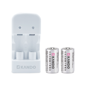 Kando for CR123A 電池 充電器 套組 (附可充式 CR123A電池)
