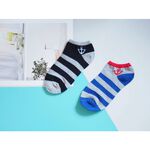 [Kaimei Cotton Industry] 8 pairs set, random and excellent, MIT made in Taiwan, pure cotton boat-shaped children's socks, anchor-shaped style, 17-21cm, , large