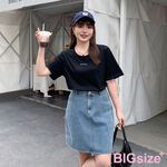 大尺碼-印花 圓領T恤-黑-0101147, 01黑, large