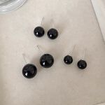 S925純銀黑瑪瑙圓形耳釘款耳環 6MM  -附馬卡收納盒 , , large
