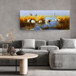 【御畫房】鶴舞 國家一級畫師手繪油畫60×120cm(VF-49), , large