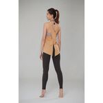 YOGA FLOW Chakra Flow(B) - 交叉綁帶圓領罩衫 - 赭石黃 Mineral Yellow, , large