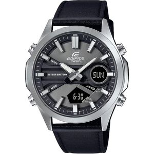 CASIO 卡西歐 EDIFICE 10年電力簡約計時手錶-黑 EFV-C120L-8A