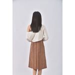 (XL) theme質感棉質條紋橘色長裙二手衣, , large