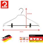 【德國MAWA】德國原裝進口 無痕止滑 專業時尚套裝衣架42cm 5入/白, , large