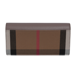 BURBERRY Halton 大格紋帆布及牛皮翻蓋二折長夾/水貂灰, , large