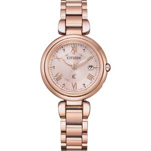 CITIZEN 星辰 XC 鈦金屬光動能電波萬年曆女錶 ES9468-51W
