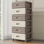 【AOTTO】35面寬麵包附輪六層抽屜收納櫃-栗子色(AC-035), , large