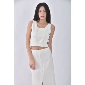 (S) dress room韓牌無袖白色上衣二手衣
