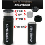 GS MALL 台灣製造 一入 樂活杯 400ml 泡茶杯 樂活杯 隨行杯 玻璃杯 沖泡杯 水杯 保溫壺, , large