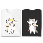 JZ TEE Shiba Inu & Cat - Fly High Graphic Tee, , large