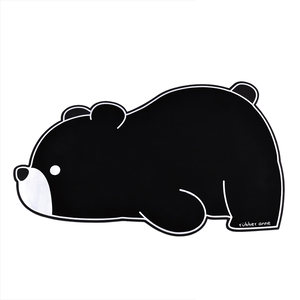 【Monster】 Soft Diatomaceous Earth Shaped Absorbent Mat – Black & White Zoo (64x40cm) – Black Bear