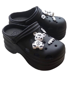 [e shoe store] Amy height-enhancing women's hole shoes/gardener shoes/waterproof slippers black 23.5CM, , large