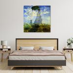 【御畫房】撐着陽傘的女人 國家一級畫師手繪油畫80×80cm(VF-172), , large