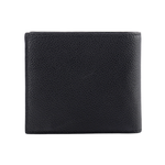 PRADA 銀字Logo 粒紋皮革對開零錢袋短夾/黑色, , large