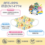 【悠森兒】POLI波力 3D立體兒童醫用口罩25入-森林冒險, , large