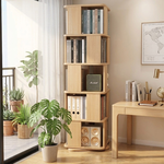 【AOTTO】簡約實木旋轉五層置物書架(WD-019), , large