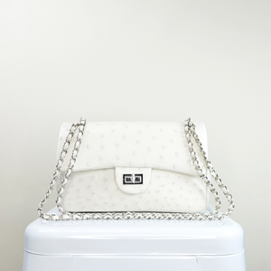 【M2nd】 Ostrich Class Flap Bag with Chain