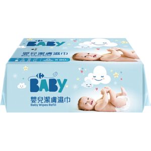 家樂福嬰兒潔膚濕巾量販包-粉藍-80PCx4