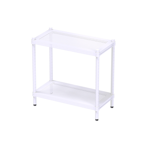 [Y HOUSE] 60x30x60cm Extreme Aesthetic Perforated Two-Tier Storage Rack - Lacquered White