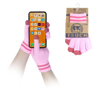 童樂企鵝保暖觸控手套-粉紅M