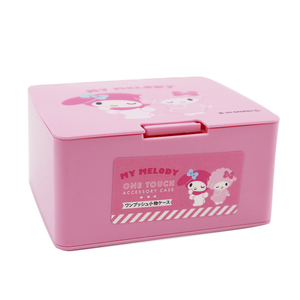 日本進口美樂蒂彈蓋式牙線/棉棒小物收納盒-2入