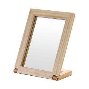 wooden table mirror