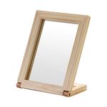 wooden table mirror, , large