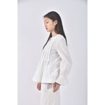 (S) jusglitty質感棉質V領白色長袖上衣二手衣, , large