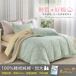 【Betrise】Let's Walk Together | Environmentally friendly printing and dyeing anti-mite and antibacterial 100% combed cotton dual-purpose quilt and bed sheet set - Large size, , large