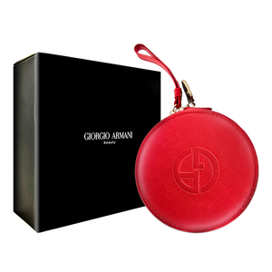 【Giorgio Armani】壓紋訂製圓包 #亞曼尼紅
