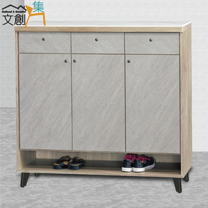 【文創集】瑞爾曼4尺岩板雙色低鞋櫃(客約商品)