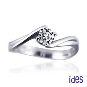 [ides愛蒂思] 設計款30分E/VS1八心八箭完美車工鑽石戒指/求婚結婚戒/線條四爪  (戒圍請於訂單備註)