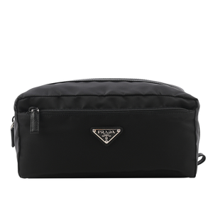 PRADA 三角牌Logo 尼龍多功能萬用包/手拿包/黑色
