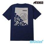 KINGO-超大尺碼-男款 LOGO圓領T恤-丈青-415129, , large
