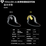 [JIELIEN]【YOULISN優力神】J11氣傳導防水運動藍芽耳機-黃, , large