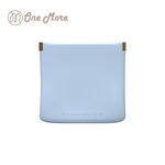 Textured leather storage bag baby blue, , large