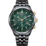CITIZEN 星辰 亞洲限定款 森林綠 光動能三眼計時手錶-42mm AT2576-50X, , large