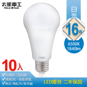Max Star super energy-saving LED bulb E27/16W/white light *10 pieces