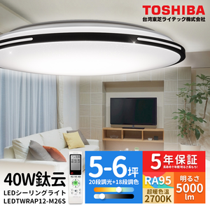 TOSHIBA東芝 40W 鈦云 LED 調光調色美肌 遙控吸頂燈(適用5-6坪)