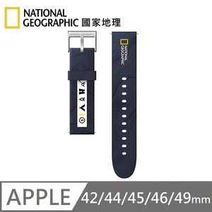 National Geographic Smart Apple Watch Strap Silicone Strap Applicable to Apple Watch 42/44/45/46/49mm - Navy Blue 