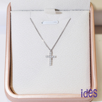 [ides愛蒂思] 成年禮 生日禮 日系輕珠寶OL系列設計款14K金鑽石項鍊鎖骨鍊/十字架（大）, , large