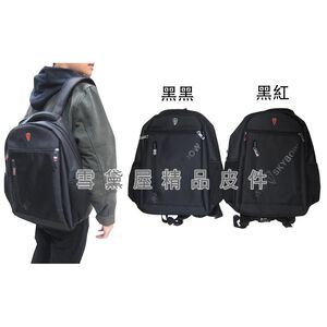 ~雪黛屋~SKYBOW 後背包中大容量14吋電腦A4夾主袋+外袋共四層防水尼龍布二層主袋口胸前釦BSS500150960