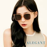 芙麗粉透明復古風格輕量橢圓方框墨鏡/UV400太陽眼鏡〔ALEGANT〕, , large
