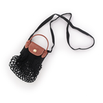 LONGCHAMP XS號 LE PLIAGE FILET 二用漁網包/黑色, , large