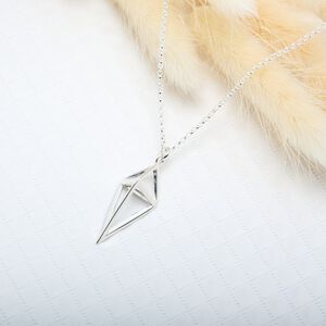 【Angel & Me】3D Simple Geometry Triangle s925 sterling silver necklace gift