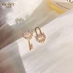 【Gulicc】古莉可 耳環 鑰匙鑲鑽愛心耳環, , large
