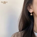 【Gulicc】古莉可 耳環 美拉德 復古香檳色珍珠耳環, , large